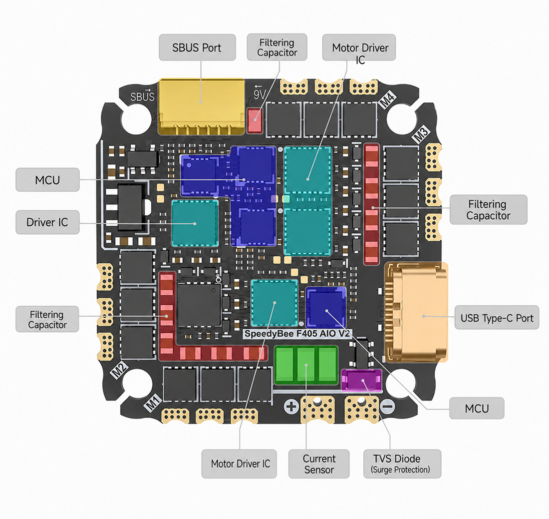 SpeedyBee F405 AIO V2 Wiring Diagram SpeedyBee F405 AIO V2 Wiring Diagram