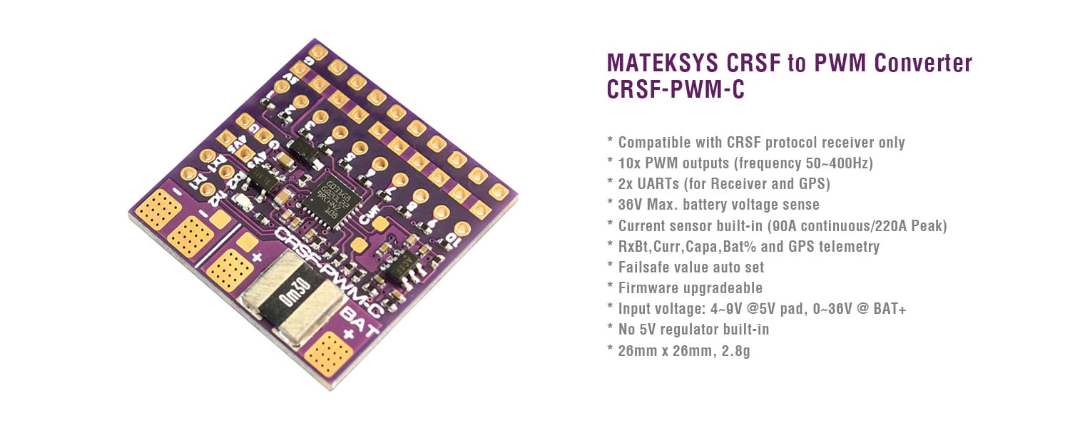 Matek CRSF To 10CH PWM Converter (CRSF-PWM-C) 1 CRSF PWM C 1