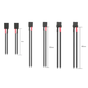 Flywoo Black XT30U Male / Female Pigtail Battery Cable (2pcs)
