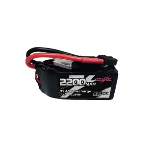 CNHL Black Series 2200mAh 7.4V 2S Shorty Lipo Battery 40C with XT60 / Dean Plug